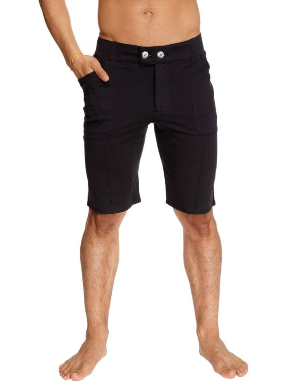 Men's Front-Pleated Yoga & Dress Shorts - Stretch Modal French Terry, USA-Made